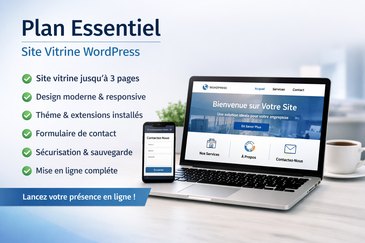 Plan Essentiel – Site Vitrine WordPress
